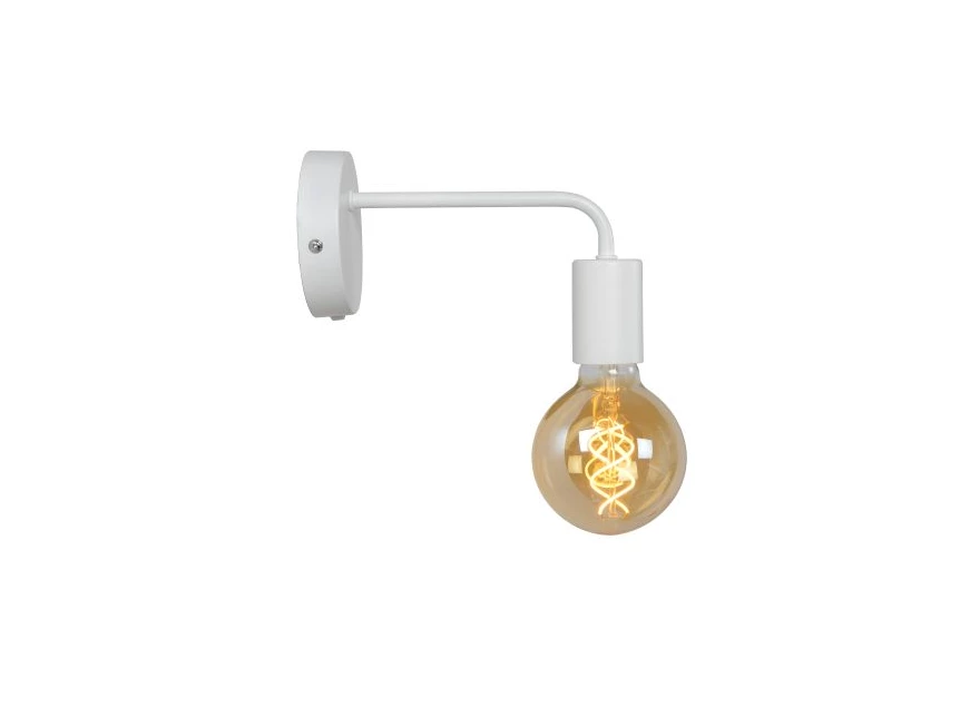 45265-01-31 scott wandlamp wit metaal gelakt lucide e27 eenvoudig brandend zijkant