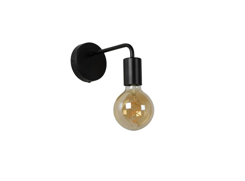 45265-01-30 scott wandlamp zwart metaal gelakt lucide e27 eenvoudig