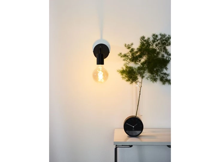 45265-01-30 scott wandlamp zwart metaal gelakt lucide e27 eenvoudig sfeerbeeld