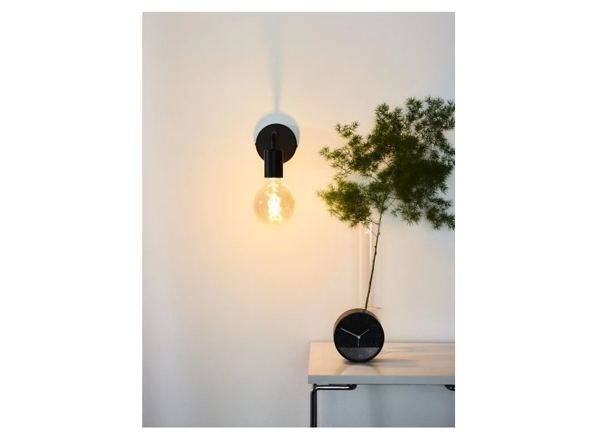 45265-01-30 scott wandlamp zwart metaal gelakt lucide e27 eenvoudig sfeerbeeld