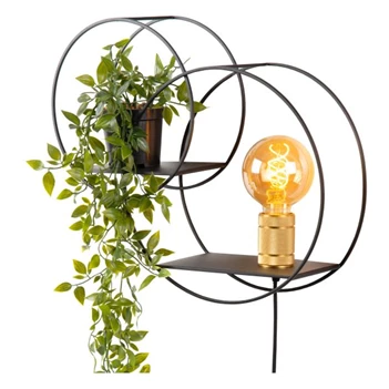 21225-01-30 circle wandlamp schakelaar e27 decoratief rekje lucide met plant