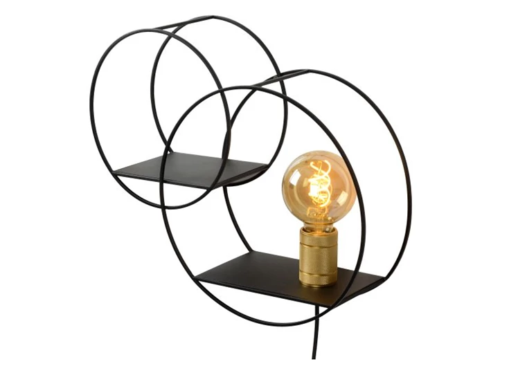 21225-01-30 circle wandlamp schakelaar e27 decoratief rekje lucide