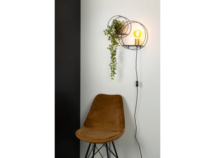21225-01-30 circle wandlamp schakelaar e27 decoratief rekje lucide sfeerbeeld