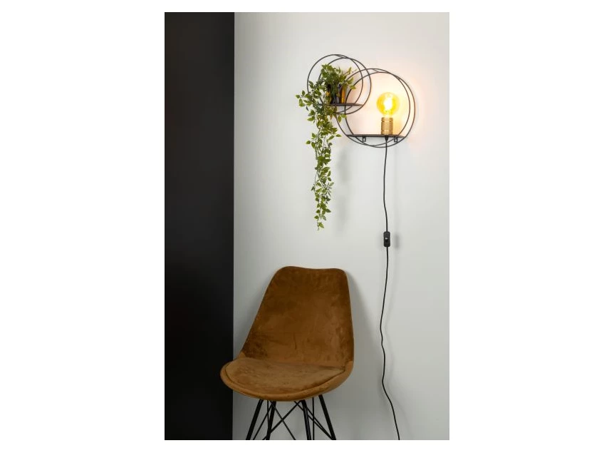 21225-01-30 circle wandlamp schakelaar e27 decoratief rekje lucide sfeerbeeld