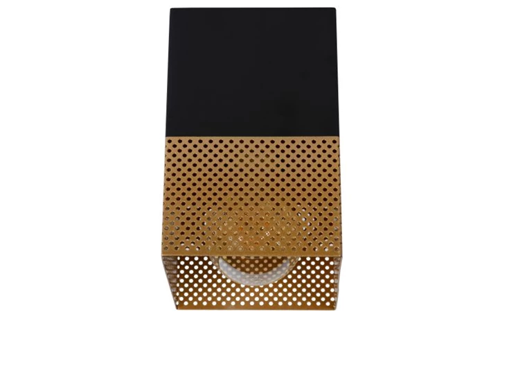 21123-01-02 renate messing e27 kubussen 1L lucide zwart goud plafondlamp metaal