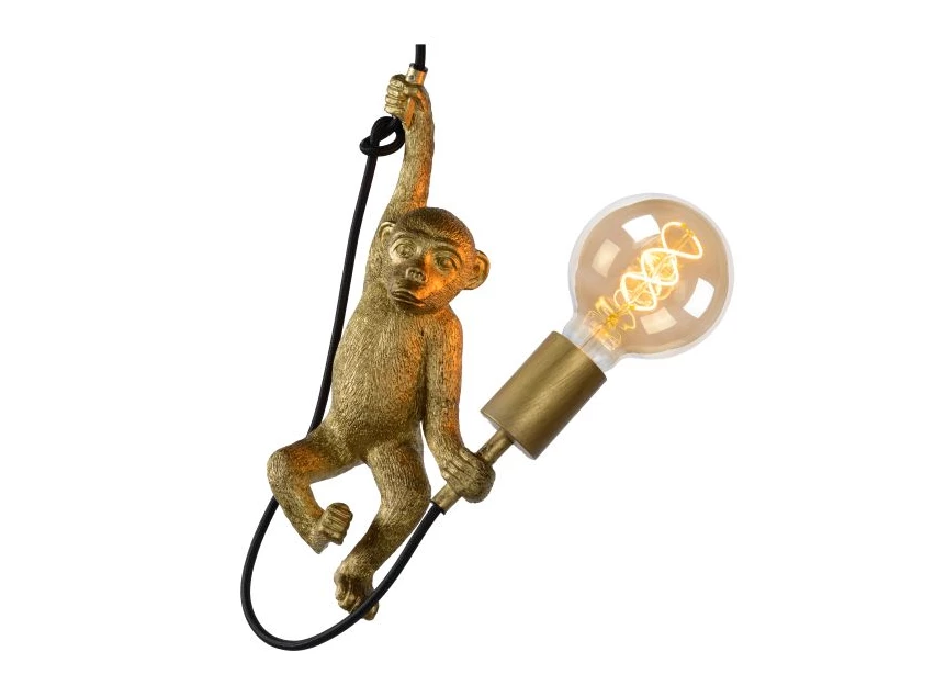 10402-01-30 chimp hanglamp lucide goud e27 Ø 17,6cm brandend detail