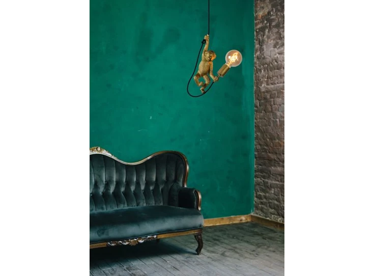 10402-01-30 chimp hanglamp lucide goud e27 Ø 17,6cm sfeerbeeld