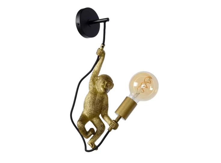10202-01-30 chimp wandlamp goud E27 lucide dimbaar