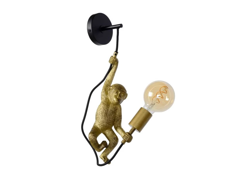 10202-01-30 chimp wandlamp goud E27 lucide dimbaar