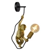 10202-01-30 chimp wandlamp goud E27 lucide dimbaar brandend zijkant