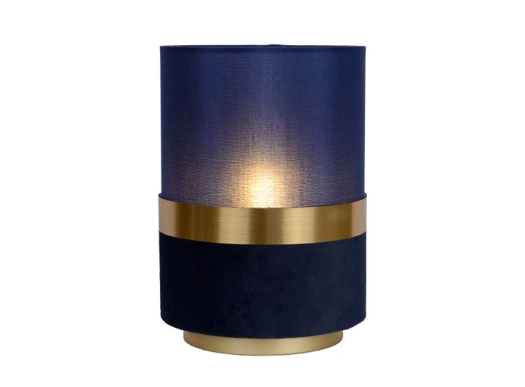 10508-01-35 tusse tafellamp blauw linnen e14 lucide retro brandend