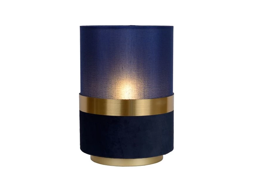 10508-01-35 tusse tafellamp blauw linnen e14 lucide retro brandend