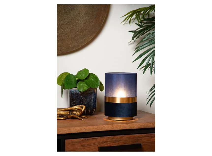 10508-01-35 tusse tafellamp blauw linnen e14 lucide retro sfeerbeeld