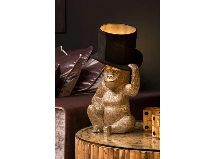 10503-81-30 gust tafellamp lucide E14 goud zwarte kap sfeerbeeld