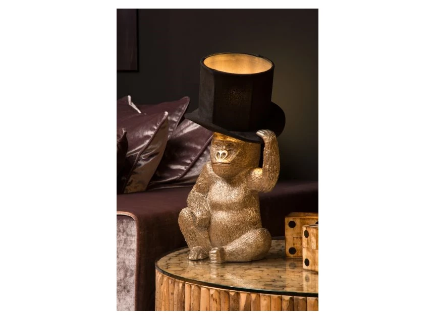 10503-81-30 gust tafellamp lucide E14 goud zwarte kap sfeerbeeld