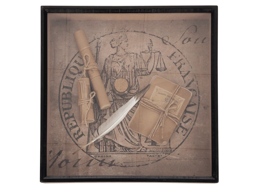 republique française metalen onderstel bruin hout jolipa glazen bak vierkant j-line bijzettafel 60097 zwart