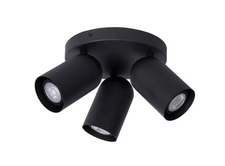 13958-13-30 punch spot 3 lichtpunten GU10 LED zwart metaal lucide