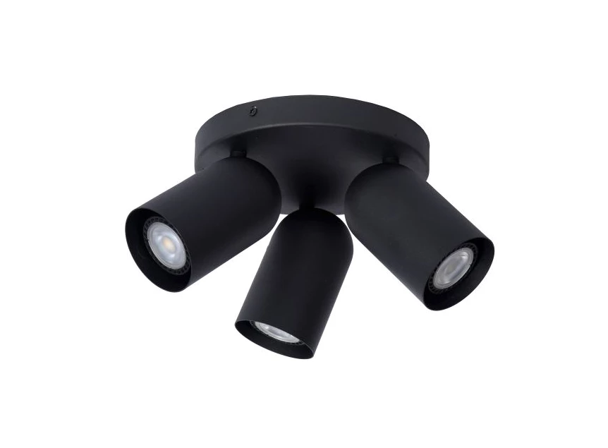 13958-13-30 punch spot 3 lichtpunten GU10 LED zwart metaal lucide