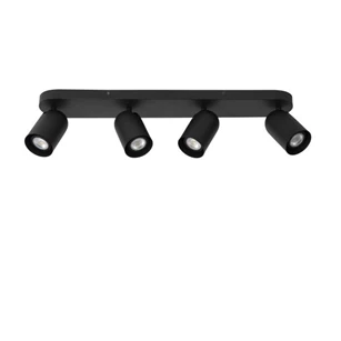 13958-04-30 punch spot 4 lichtpunten GU10 LED zwart metaal lucide