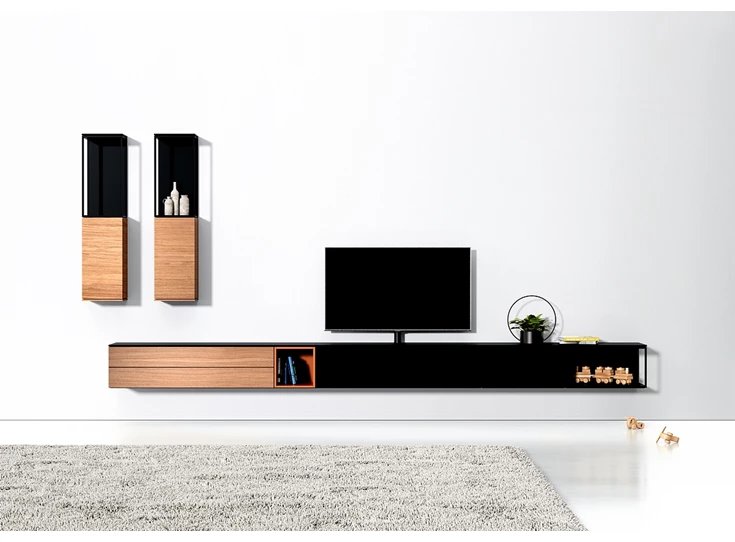 TV meubel CAS audiowand zwart en hout