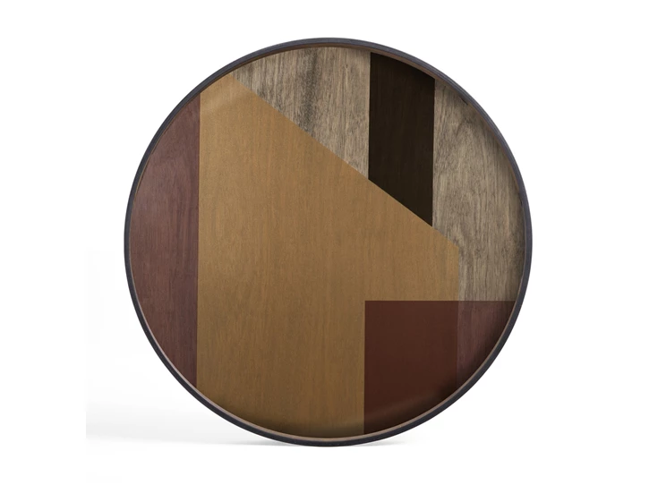 Plateau Bronze Angle Glass Tray Round XL 20574 Ethnicraft