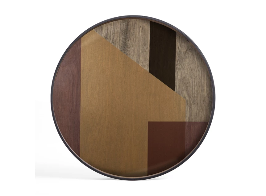 Plateau Bronze Angle Glass Tray Round XL 20574 Ethnicraft