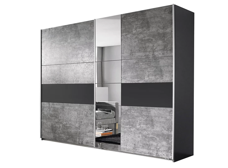 korbach schuifdeurkast rauch 261cm stone grey metallic grijs ac027 5s75