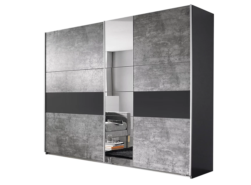 korbach schuifdeurkast rauch 261cm stone grey metallic grijs ac027 5s75
