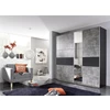 korbach schuifdeurkast ac027 5s75 rauch 261cm stone grey metallic grijs