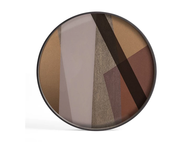 Plateau Pinot Angle Glass Tray Round L 20573 Ethnicraft