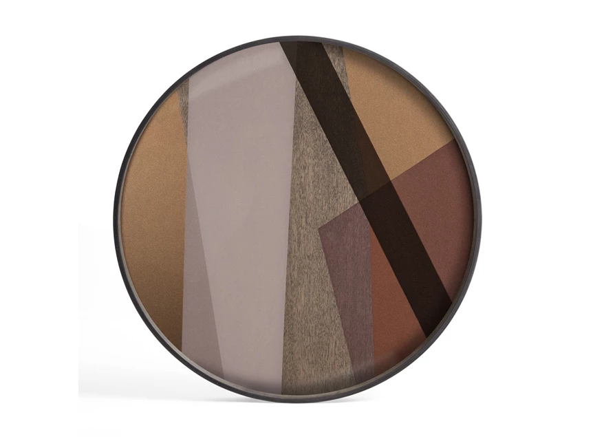 Plateau Pinot Angle Glass Tray Round L 20573 Ethnicraft