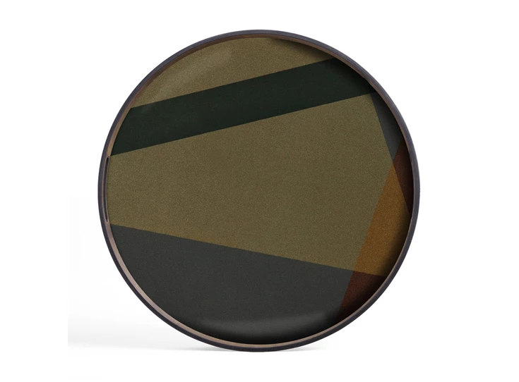 Plateau Slate Angle Glass Tray Round S 20572 Ethnicraft