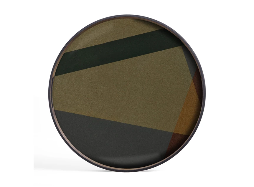 Plateau Slate Angle Glass Tray Round S 20572 Ethnicraft