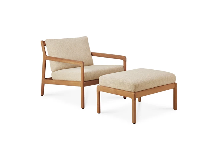 Set Poef Teak Jack Outdoor Footstool Natural 10247 Ethnicraft