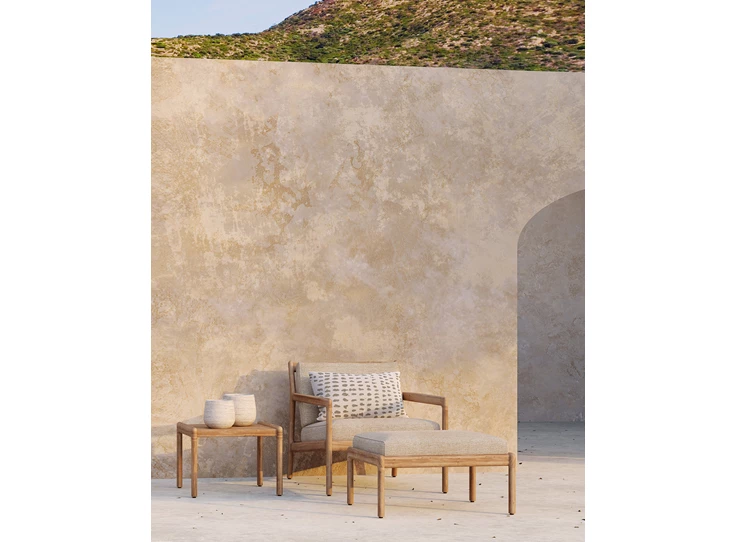 Sfeerfoto Poef Teak Jack Outdoor Footstool Natural 10247 Ethnicraft