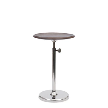 501670 bijzettafel capri zilver in hoogte verstelbaar aluminium mangohout riviera maison laag