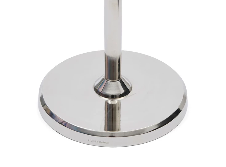 501670 bijzettafel capri zilver in hoogte verstelbaar aluminium mangohout riviera maison detail voet