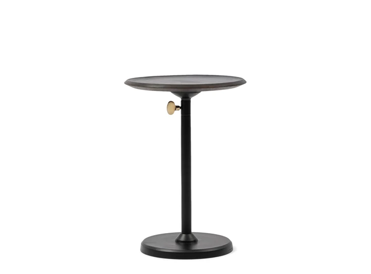 497240 bijzettafel capri zwart in hoogte verstelbaar aluminium mangohout riviera maison laag