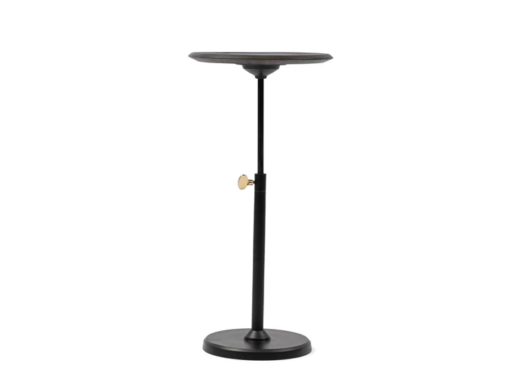 497240 bijzettafel capri zwart in hoogte verstelbaar aluminium mangohout riviera maison hoog