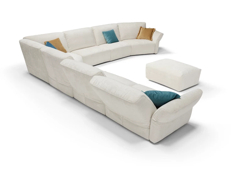 Verstelbare rugleuning Hoeksalon Carrera stof Franco Ferri