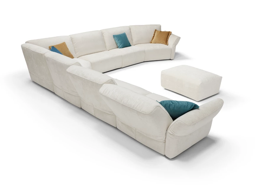 Verstelbare rugleuning Hoeksalon Carrera stof Franco Ferri