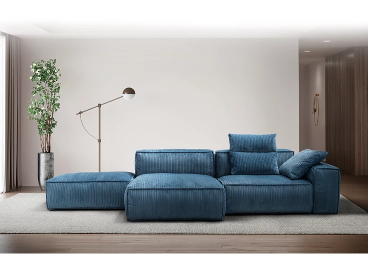 Sfeerfoto Salon Astor vrijstaand stof ribfluweel Franco Ferri