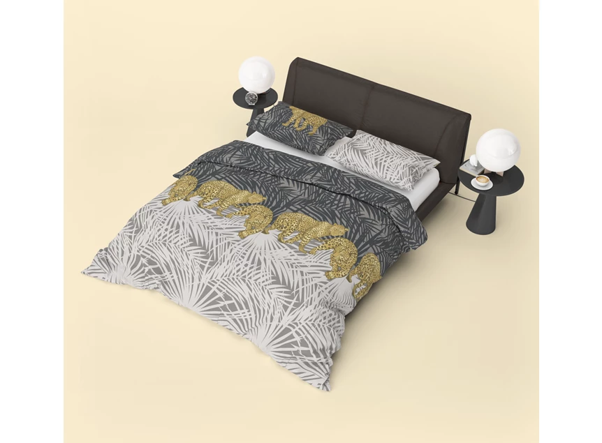 cheetah jungle dekbedovertrek katoen refined bedding 1 persoon 140x220cm sfeerbeeld