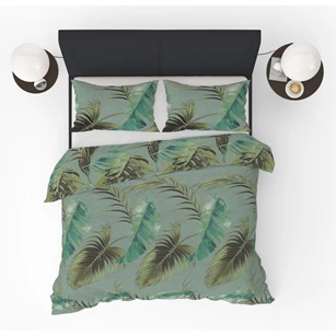 Vintage jungle 1 persoon 140x220cm groen bladeren refined bedding katoen