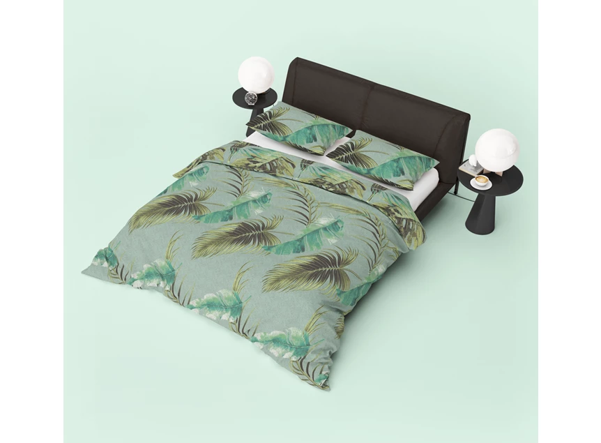 Vintage jungle 1 persoon 140x220cm groen bladeren refined bedding katoen sfeerbeeld