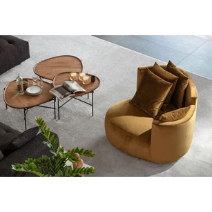 Lounge Plectrum bijzetzetel stof fluweel Passe Partout