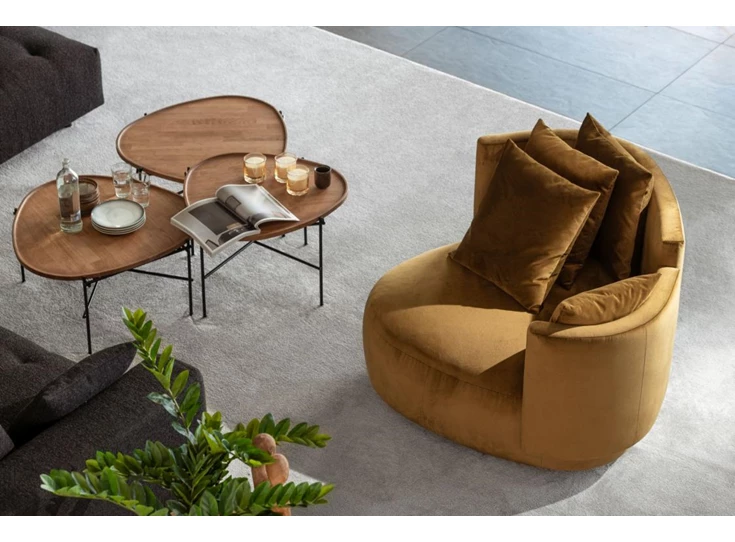 Lounge Plectrum bijzetzetel stof fluweel Passe Partout