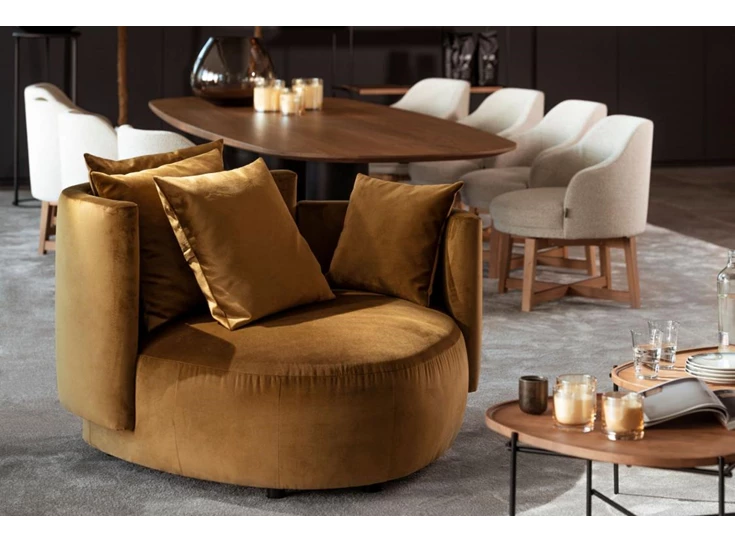 Front Lounge Plectrum bijzetzetel stof fluweel Passe Partout