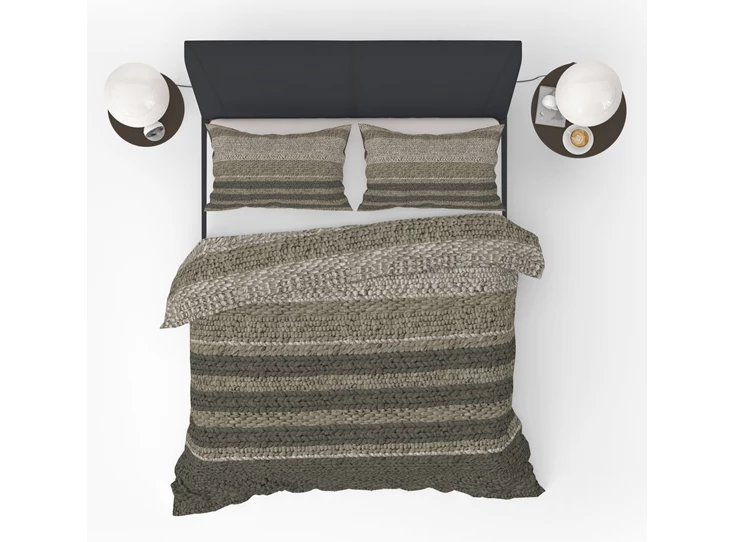 toffy room dekbedovertrek breisel taupe bruin refined bedding 140x220cm 1 persoons