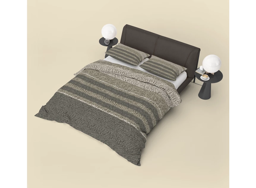 toffy room dekbedovertrek breisel taupe bruin refined bedding 140x220cm 1 persoons sfeerbeeld